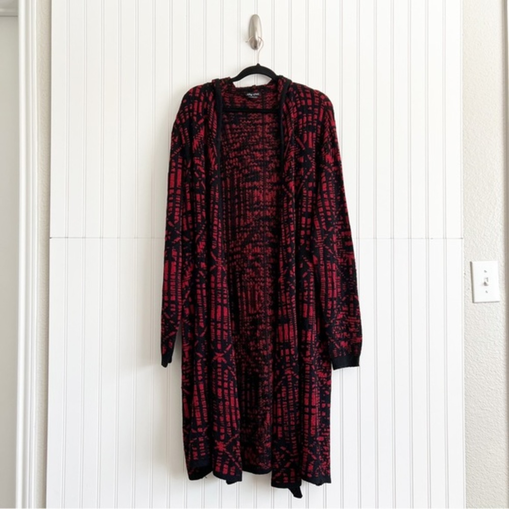 City Chic Size Large Aztec Hooded Duster Cardigan